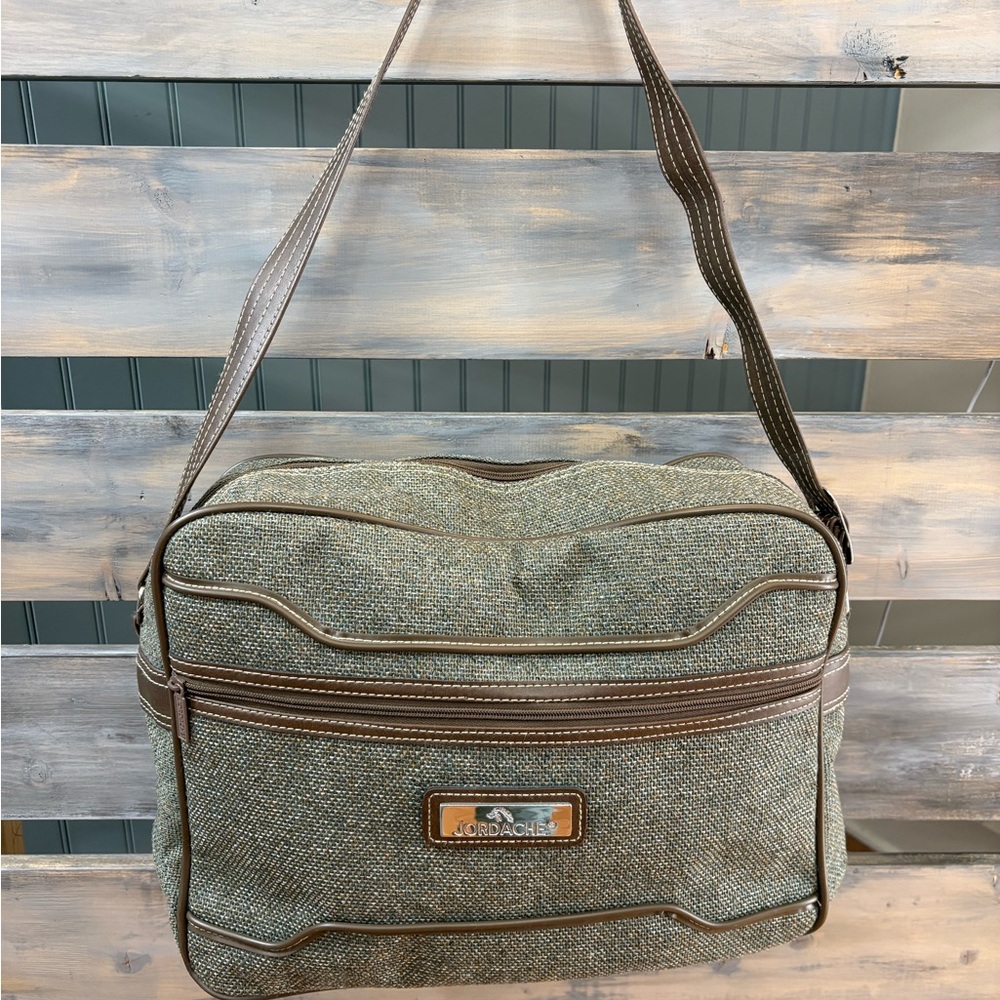 VTG Jordache Tweed Carry On Travel Bag